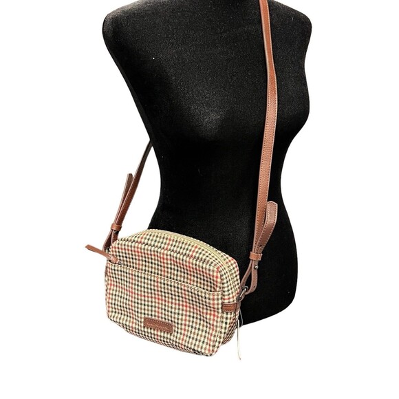 NWT Baekgaard Colby Plaid Brown Red Cream Crossbody Purse Bag Leather Handbag - Picture 12 of 16